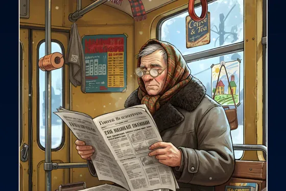 Szene aus Cozy Finds: Hidden Objects – ein älterer Herr liest Zeitung im Abteil eines alten Zugwagens